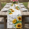 thumbnail image 4 of Yellow Sunflowers Table Runner 90 Inches, Farmhouse Floral Rustic Botanical Grey Wood Bed Runner Dresser Scarves Tabletop for Indoor Outdoor Parties/Ceremony/Banquet, 13" x 90", 4 of 9
