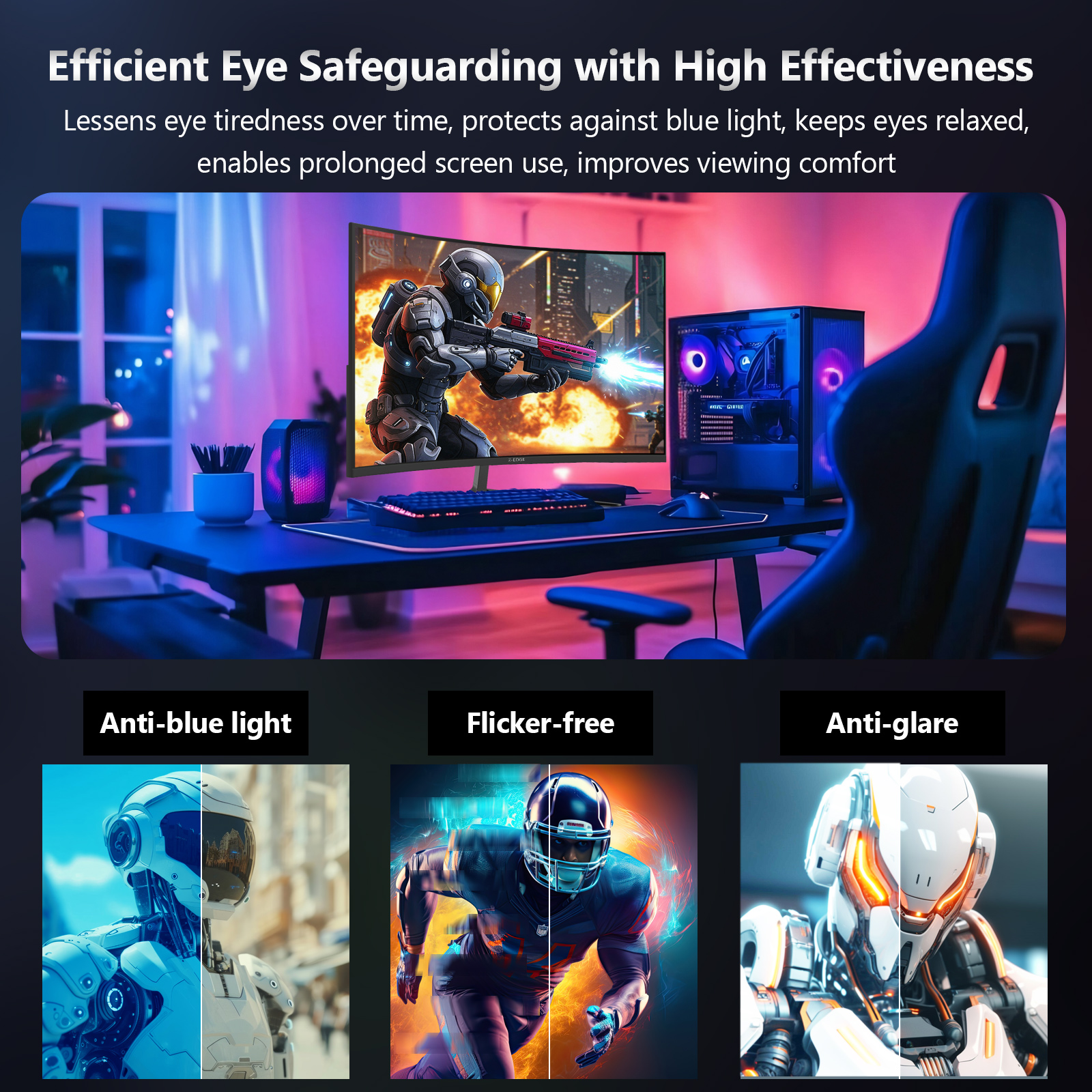 Z-EDGE 24" 200Hz Curved Gaming Monitor, 1ms Response Time photo 7