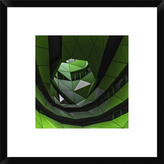 Global Gallery Gilbert Claes 'Green Offices' Framed Wall Art
