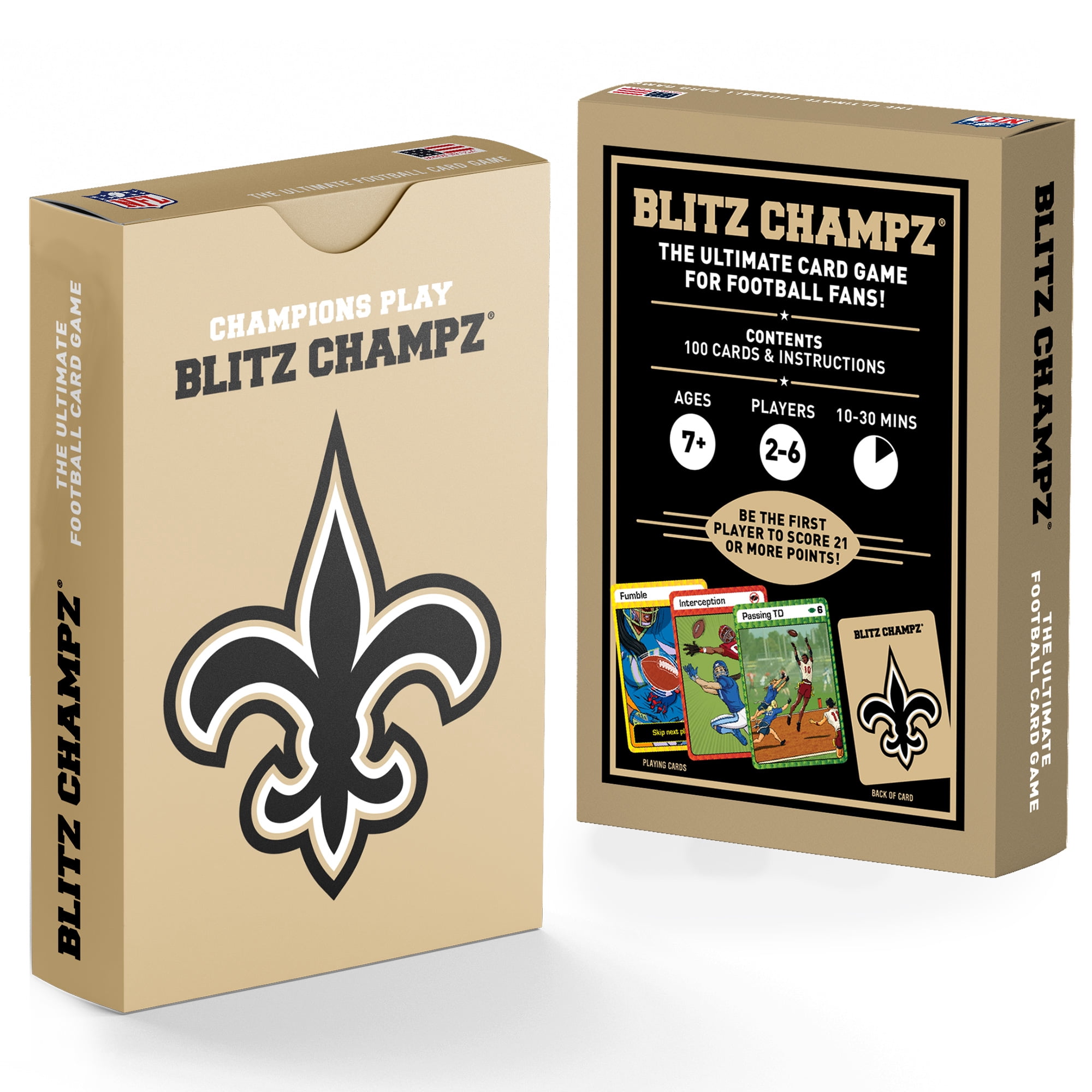 Blitz Champz New Orleans Saints Card Game, Family Game for Adults & Kids, Easy-To-Learn Party Game