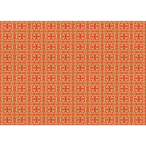 Ahgly Company Machine Washable Indoor Rectangle Transitional Saffron Yellow Area Rugs, 4' x 6'