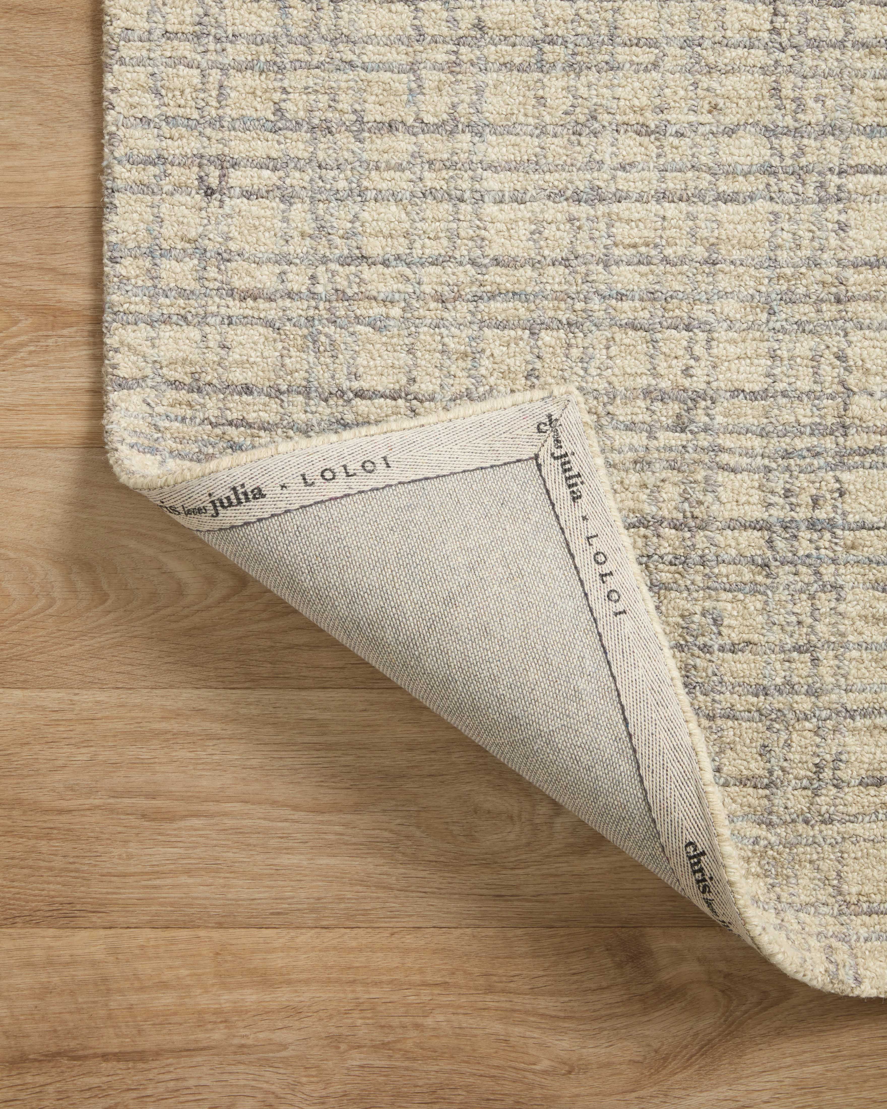 Chris Loves Julia x Loloi Polly Plaid Antique/Mist 2'-6" x 7'-6" Area Rug