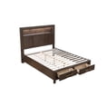 thumbnail image 5 of Full Bed Made with Wood and LED Headboard in Walnut Color, 5 of 6