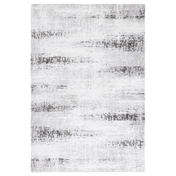 SAFAVIEH Berber Rupert Abstract Shag Area Rug, 5'5" x 7'7", Grey/Dark Grey