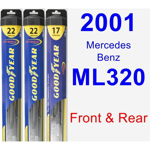 2001 mercedes benz ml320 wiper blade set kit front amp rear 3 blades hybrid walmart com walmart com walmart