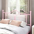 thumbnail image 3 of Amolife Queen Size Metal Platform Bed Frame With Vintage Butterfly Pattern Headboard & Footboard, Pink, 3 of 8