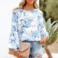 thumbnail image 2 of Top de manga larga informal con cuello redondo y estampado suelto para mujer de primavera y otoño Pompotops  FGAJ14714, 2 of 9
