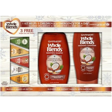 Garnier Whole Blends Coconut Cocoa Holiday Gift Set with 3 Free Hair Masks, 7 Piece Set ($14.29 Value)