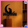 thumbnail image 4 of HELLOYOUNG Metal Wall Decor Statue Panel  Black Cat Moon Metal Hook, Decorative Wall Mount Key Holder for Keys Towels Coats, Entryway Bedroom Bathroom Storage, Cute Halloween Christmas Gift, 4 of 5