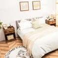 thumbnail image 3 of Gymax Set of 2 Nightstand with Drawer Cabinet End Side Table Raised Top Rustic Brown, 3 of 10