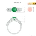 thumbnail image 5 of Angara Natural 1.2 Ct. Emerald with Diamond Vintage Inspired Ring in 14K White Gold for Women (Ring Size: 3.5), 5 of 10