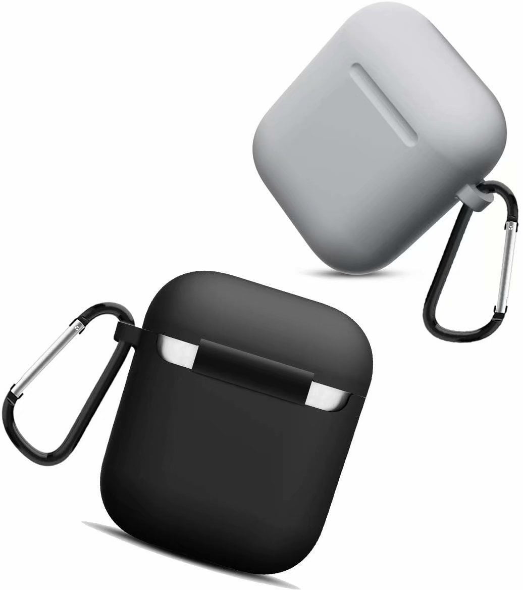 Black/Gray 2 Pack Compatible AirPods Case Cover Silicone Protective Skin for Apple Airpod Case 2&1