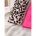 thumbnail image 6 of Kid Girl Long Sleeve shirts and Denim Pants 2Pcs Leopard Splicing Pullover Outfits Set Size 4-7, 6 of 9