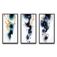 thumbnail image 2 of Designart "Transient Spirit Deep Blue Ink Abstract IV" Abstract Painting Framed Wall Art Set Of 3 - Blue Modern Frame Gallery Set For Office Decor, 2 of 6