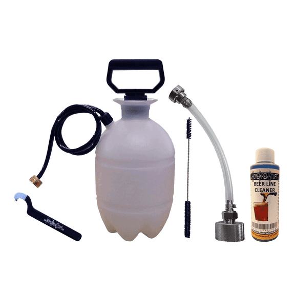 Tapcraft Deluxe Tap Draft Beer Line Cleaning Kit with Sankey Attachment and 32oz Home Brewing Cleaner