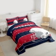 thumbnail image 4 of Feelyou Rugby Sport Player Bedding Comforter Set for Teens, Red Navy Cartoon Twin Comforter Sets, Football Soccer Theme Reversible Bedding Set, Luxury Bedroom Decor, 2-Piece, 4 of 9