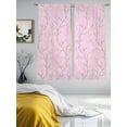 thumbnail image 3 of Pink Branches Sheer Curtains 72 Inch Length 2 Panels Set - Light Filtering Window Treatments, Vintage Art Farmhouse Rod Pocket Semi Curtains for Living Room/Bedroom/Kitchen Décor, 104"W x 72"L, 3 of 7