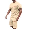thumbnail image 2 of California Graphic Short Sets for Men Short Sleeve Crewneck T Shirt and Shorts 2 Piece Matching Set Mens Summer Outfits, 2 of 6