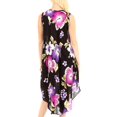thumbnail image 2 of Sakkas Clara Women's Casual Summer Sleeveless Sundress Loose Floral Print Dress - B-Purple - One Size, 2 of 5