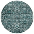 thumbnail image 2 of HomeRoots 580062 8 ft. Round Oriental Washable Indoor & Outdoor Area Rug, Dark Green, Aqua & Charcoal, 2 of 5