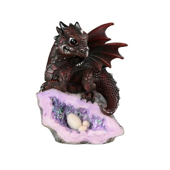 FC Design 5"H Medieval Red Volcano Dragon with Eggs Figurine Statue Sculpture Ornament Decoration Home/Room Decor and Unique Gift Ideas for Housewarming, Holidays and Birthdays