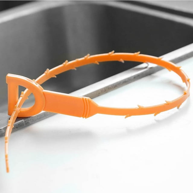 Juego de herramientas de 6 piezas, 52 cm de longitud para una eliminación eficiente Juego de limpiador de desagües de policarbonato naranja