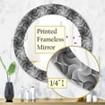 thumbnail image 5 of DESIGN ART Designart 'Monochrome Hexagon Geometric Pattern' Printed Modern Mirror - Oval or Round Wall Mirror - Grey/Silver 32in.x32in., 5 of 5