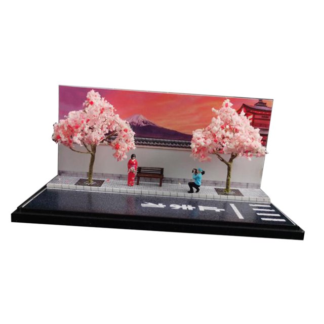 Escena de fondo 1/64, accesorios de película, micropaisaje de jardín de hadas, adorno de escritorio de calibre S, colección de diseño arquitectónico B CUTICAT fondo de escena