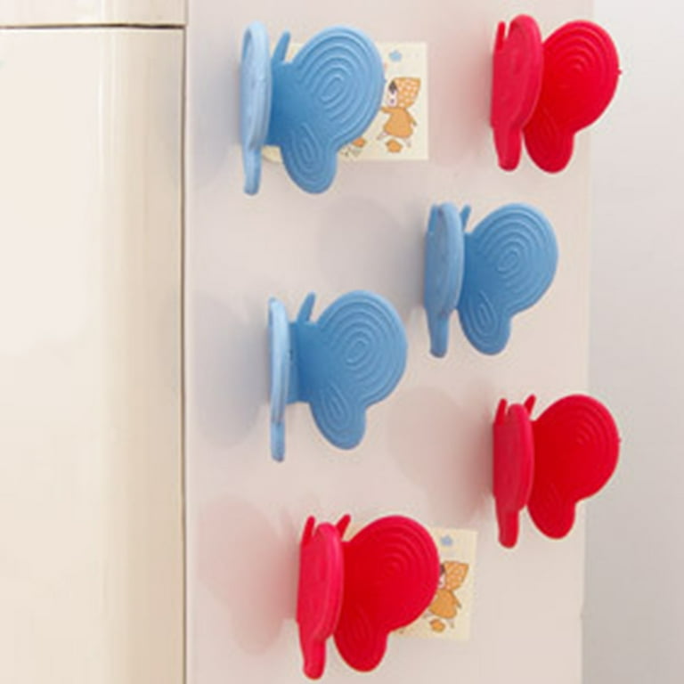 GWONG 2Pcs Pot Holders Anti-scald Magnetic Silicone Multifunctional  Butterfly Shape Fridge Magnets Oven Mitts for Gifts