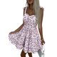 thumbnail image 2 of VISgogo Vestido sin mangas para mujer, estampado floral, plisado, con lazo, sin espalda, cintura delgada, informal, simple, ropa de una pieza VISgogo  moda, 2 of 9