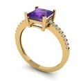 thumbnail image 2 of Solitaire with Accents Engagement Ring for Women - 1.62ct Natural Amethyst in 14K Yellow Gold Promise Ring, 2 of 6