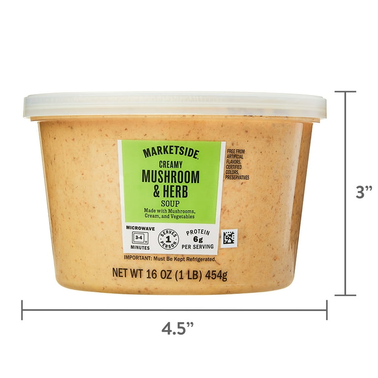 Marketside Creamy Mushroom and Herb Soup 16 oz Cup with Mushrooms