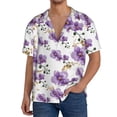 thumbnail image 2 of Disketp Men's Hawaiian Orchids Flowers Print Shirts Button Down Holiday Beach Shirts-X-Large, 2 of 5