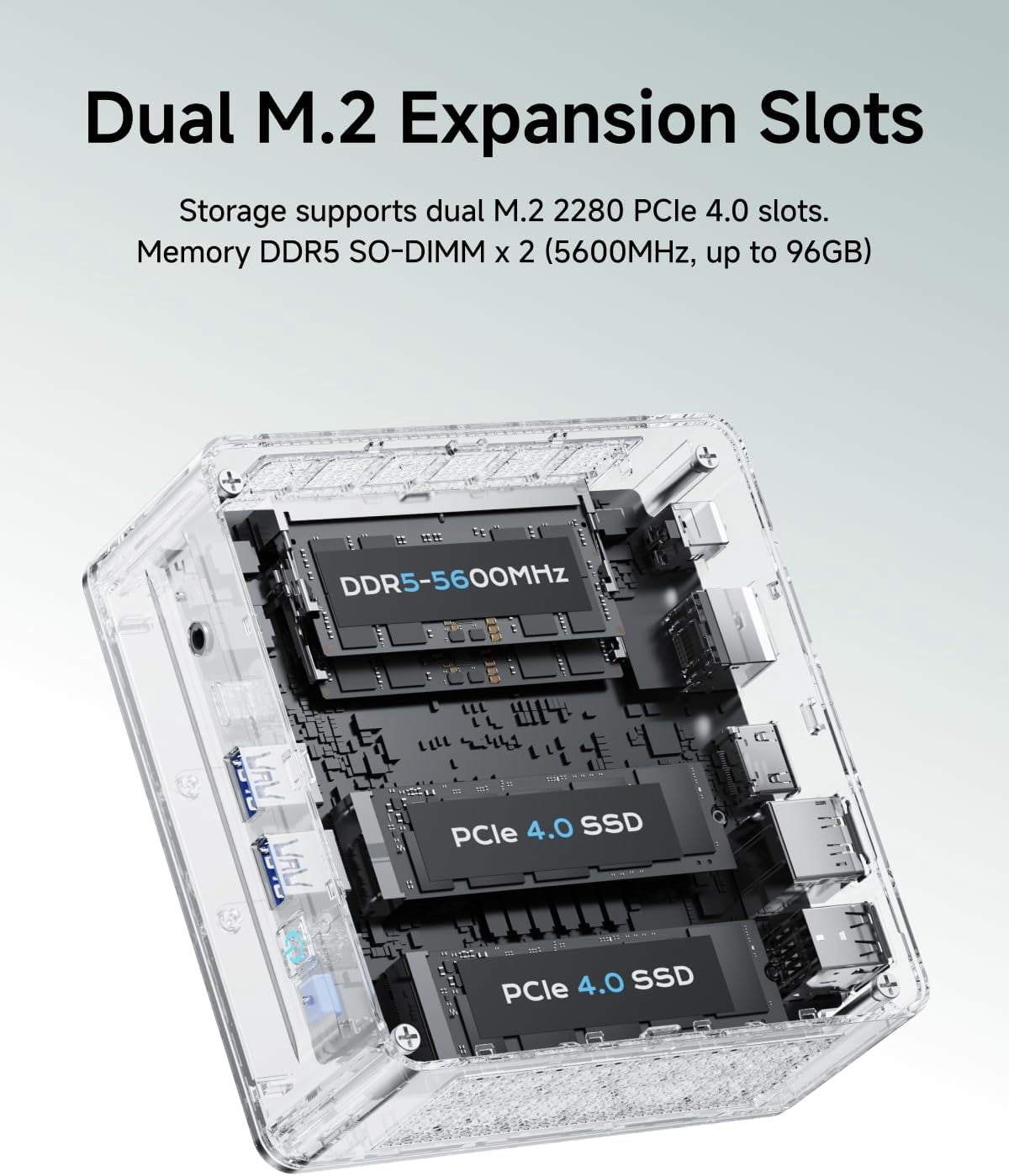 MINISFORUM M1 Lite Mini PC Core Ultra 5 Processor 125U(12C/14T) 16GB DDR5(5600MHz) 512GB SSD Desktop Computer, HDMI|DP|USB4 Video Output, 2.5G RJ45/WiFi6e, 2X PCIe4.0 SSD Slot, Arc Graphics Micro PC