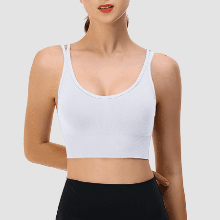 Fulorrnie Bras for Women Plus Size Supportive No Underwire Comfort Back Smoothing Multiway Sport Moisture Wicking Compression Bra White S