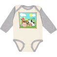 thumbnail image 3 of Inktastic Farm Animals with Cow, Chick and Pig Boys or Girls Long Sleeve Baby Bodysuit, 3 of 5
