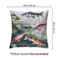 thumbnail image 4 of Fishing Pillow Sham, Retro Fishing Love Theme with Goldfish Herring Bream Bass Salmon Image, Decorative Standard King Size Printed Pillowcase, Multicolor, 4 of 7