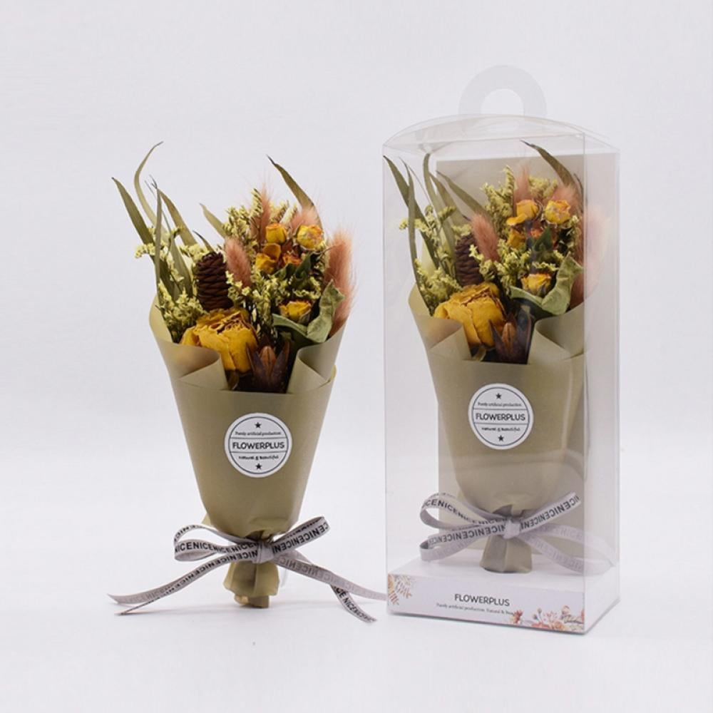 Popvcly Mini Bouquet Flowers-Natural Handmade Dried Flower Bouquet with  Gift Box Packaging,for Valentine's Day Gifts