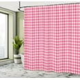thumbnail image 5 of Ambesonne Geometric Rhombus Shower Curtain, Feminine Argyle, 69"Wx84"L, Pink and Blush, 5 of 5