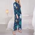 thumbnail image 5 of Wukai Alpaca Astronaut in Space Print Women's Pajama Set - Soft Long Sleeve Sleepwear for Comfort and Style-Large, 5 of 9