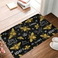thumbnail image 5 of Bingfone Hohey Bee Golden Embroidery Door Mat 16"X24" Front Entrance Non-Slip Low Profile Washable For Entryway, 5 of 9