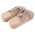 thumbnail image 1 of YSNOOWE 1Par Sandalias Beige De Imitación Paja Material Premium Resistentes Para Uso Prolongado, 1 of 7