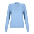 thumbnail image 5 of Yzengfg Women's Wool Base Layer Shirt Tops Crewneck Long Sleeve Travel Hiking Tee T Shirt Pullover Sweater Light Blue, 5 of 5