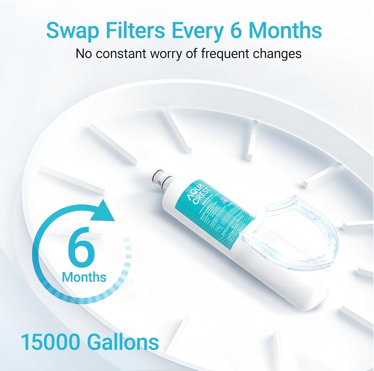 AQUACREST 3US-PF01 Under Sink Water Filter, Replacement for Advanced 3US-PF01, 3US-MAX-F01H, 3US-PF01H, Delta RP78702, Manitowoc K-00337, K-00338 Water Filter, Pack of 3