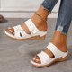 thumbnail image 2 of Bmisegm Ladies Summer Casual Solid Colour Hollow Pearl Slope with Large Size Sandals Slippers Sandals Women Summer White 8.5, 2 of 8