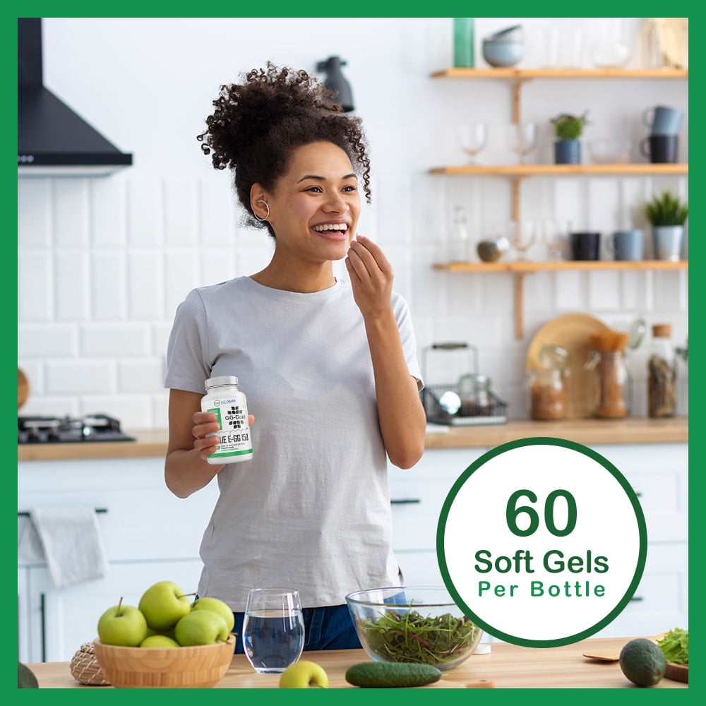 UNIQUE E A.C. Grace Company GG-Gold - 150mg Geranylgeraniol Supplement - Premium Annatto-Derived GG for Statin Users, Cellular Energy, Muscle & Bone Health - 60 Softgels