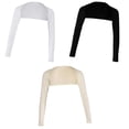 thumbnail image 1 of Milaget 3pcs Islamic Ladies Ramadan Solid Shoulder Open Cropped Full Arm Cover Shrug, 1 of 9