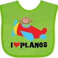 thumbnail image 3 of Inktastic Airplane I Love Planes Boys Baby Bib, 3 of 4