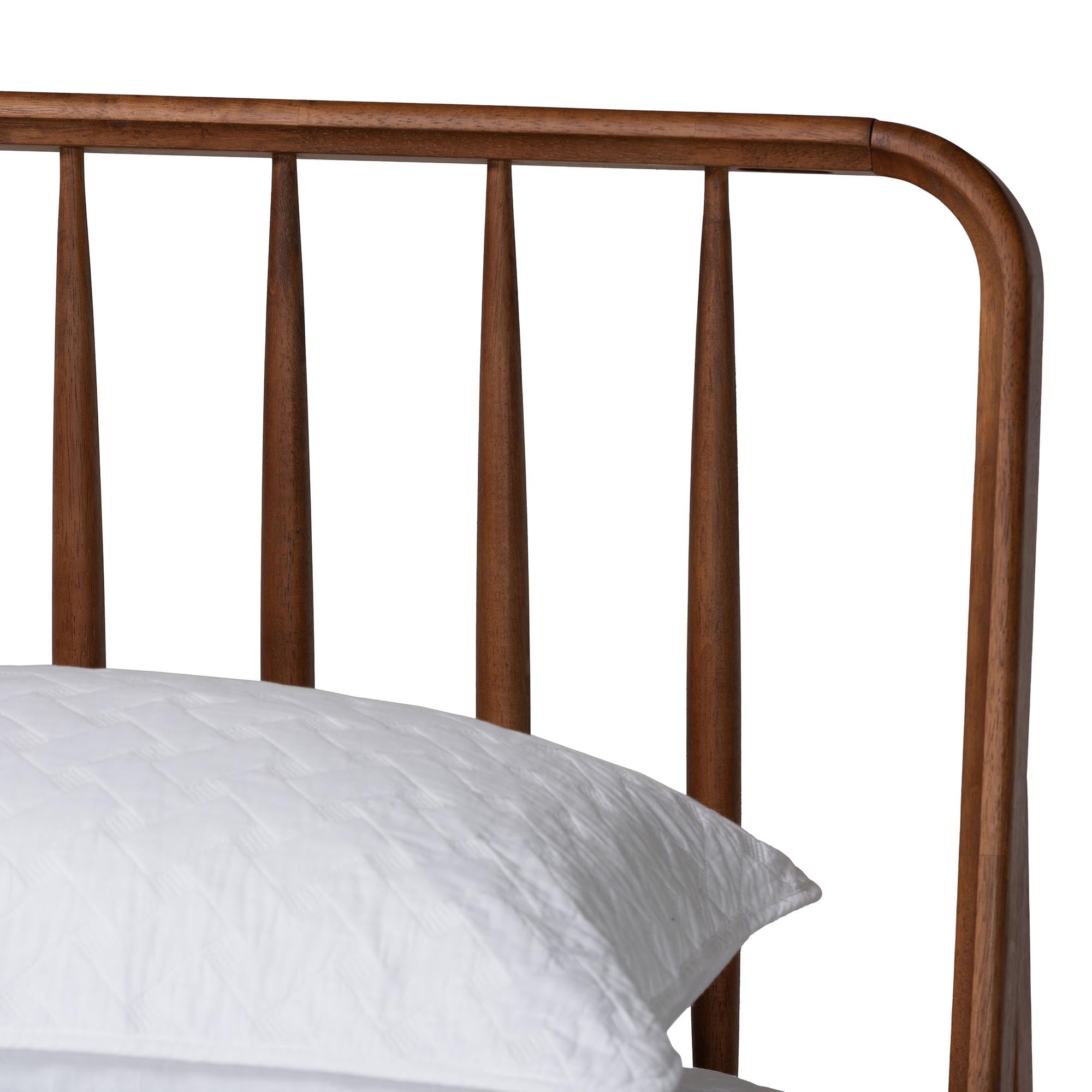 Baxton Studio Maeron Mid-Century Platform Bed, Queen, Walnut Brown