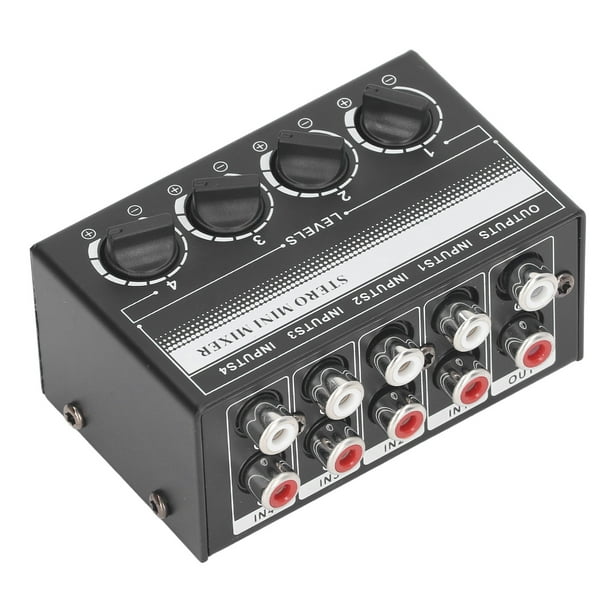 Mezclador pasivo de canales, CX400 Mini mezclador de canales estéreo pasivo Mini mezclador estéreo Rendimiento de alta gama